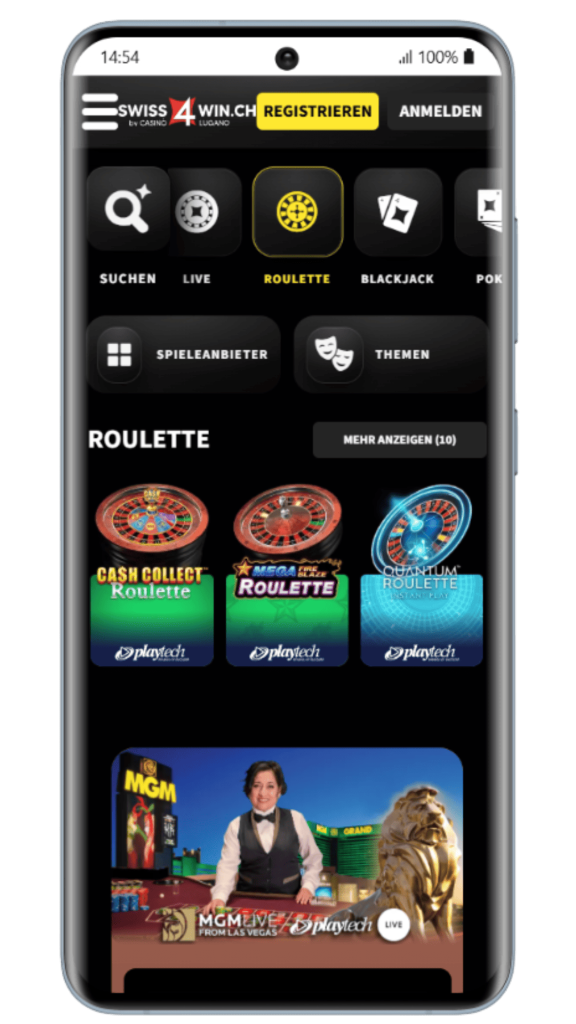 Roulette-Spiele im swiss4win Casino